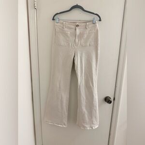 Cream Flared Pants LOFT